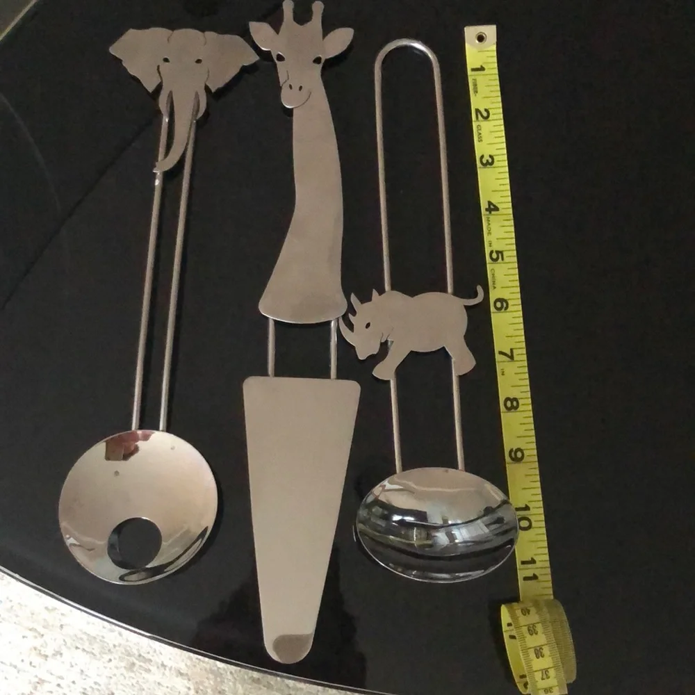 VTG Safari Design Stainless Steel Salad Utensils & Spatula by Susan Slee